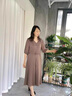 艾柔丹夏裝新品連衣裙女裝氣質(zhì)優(yōu)雅復(fù)古顯瘦女士中長(zhǎng)裙子女夏季2025新款 咖色 M 曬單實(shí)拍圖
