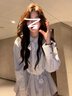 甜菲鹿早春學院風蝴蝶結條紋襯衫連衣裙子女夏2025新款小個子韓系穿搭 襯衫裙含腰帶 M 45/55kg 曬單實拍圖