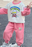 G.duck奧特曼衣服女童套裝秋裝卡通洋氣小女孩運動(dòng)服裝春秋兒童衛衣衛褲 粉色 120 （建議身高110cm  6-7歲）c 曬單實(shí)拍圖