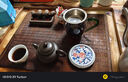 兮元記青花釉里紅圓形蓋置功夫茶道零配件高檔陶瓷蓋托杯托壺蓋托 一露連升青花釉里紅圓型蓋置 曬單實(shí)拍圖
