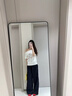 LDBE美式辣妹斜肩短袖t恤女夏季2025新款顯瘦設(shè)計感韓系露肩體恤上衣 白色 L 曬單實拍圖