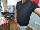 布先生翻領(lǐng)短袖羊毛t恤男時(shí)尚高級可機洗針織衫上衣 鋼琴黑 L/175  曬單實(shí)拍圖