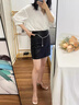 俞兆林法式白色棉麻襯衫女夏款夏季設(shè)計感小眾亞麻短袖女襯衣中袖半袖上 白色 M (95-105斤) 曬單實拍圖
