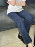 稻草人休閑褲秋冬男士2025新款中青年美式高街寬松休閑直筒四季褲子男褲 灰色 XL 曬單實(shí)拍圖