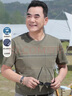 啄木鳥(niǎo)（TUCANO）爸爸夏裝短袖t恤男夏季中年男士絲光棉t恤中老年男裝條紋上衣男 YL33002上青 2XL /180【建議150-165斤】 曬單實(shí)拍圖