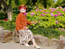 紅袖【墨染畫卷】絲絨半身裙秋季2024新款女裝寬腰垂感顯瘦復古碎花裙 米底黑花670 L 曬單實拍圖