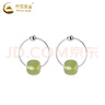中國(guó)黃金（CHINA GOLD）純銀和田玉耳環(huán)獨(dú)特女新款高級(jí)耳飾耳七夕情人節(jié)禮物送女朋友老婆 和田玉耳環(huán)【品牌禮盒】 曬單實(shí)拍圖