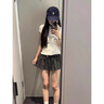 棉致學(xué)院風(fēng)白色polo領(lǐng)短袖t恤女夏季2025新款修身收腰顯瘦短款打底衫 S3163白色【高品質(zhì)21.5】 L 105-120斤 曬單實(shí)拍圖