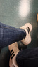 與狼共舞【冰氧吧】涼感透氣牛仔褲男夏季休閑牛仔九分褲男 113淺藍(lán) 30  曬單實(shí)拍圖