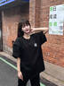 純棉短袖t恤男夏季寬松百搭韓版潮流簡約純色打底衫情侶休閑夏裝 白色 L 曬單實(shí)拍圖