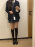 綴櫻原創(chuàng  )jk制服裙正版西裝外套春秋季新款學(xué)院風(fēng)紺色西服套裝三件套女 煙灰裙+黑長(cháng)西裝+白襯衫領(lǐng)帶勛章 XS 建議70-85斤 曬單實(shí)拍圖