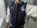 卡賓（CABBEEN）【棉感華夫格】重工刺繡短款夾克男春季拼接棒球服外套純棉 煤黑色01（闊版版型） L /175/50 曬單實(shí)拍圖