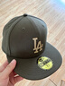 NEW ERA紐亦華MLB棒球帽男女情侶NY皮制LOGO平檐全封帽5950 13793092-灰色 紐約洋基隊 758 60cm 曬單實(shí)拍圖