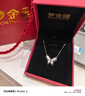 夢(mèng)金園 鉑金項鏈 PT950鉑金蝴蝶項鏈秘境蝶影套鏈 送女友生日禮物 43cm-約4.9g 曬單實(shí)拍圖