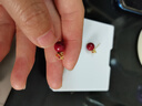 伊燦復古酒紅色仿珍珠耳釘女設計感高級新年耳墜2025新款爆款氣質(zhì)耳飾 紅色珠子耳釘 曬單實(shí)拍圖