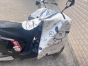 電動車擋風(fēng)被夏季防曬防水斗篷式雅迪愛瑪中小型電動自行車遮陽罩 夏薄款-綠色折疊式帶防曬墊 曬單實拍圖