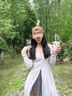 馬迪安2025夏季新款冰絲時(shí)尚防曬衣女修身長款防紫外線透氣防曬服外套衫 淺灰色(可拆卸大帽檐) 均碼 建議80-140斤 曬單實(shí)拍圖