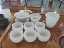 向都琉璃茶具蓋碗套裝高檔家用辦公會(huì)客功夫茶具泡茶碗茶杯茶漏公道杯 白玉琉璃-安全包裝 9件 曬單實(shí)拍圖