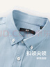 HLA海瀾之家短袖休閑襯衫男純棉牛津紡扣領(lǐng)尖領(lǐng)襯衣男 曬單實(shí)拍圖