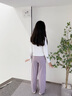 moonkids女童T恤速干運(yùn)動衣2025秋裝新款瑜伽跑步上衣兒童長袖春秋中大童t 19579白色上衣+15150紫色闊腿褲 170 cm 曬單實(shí)拍圖