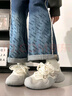 人本網(wǎng)面登山鞋女2025夏季透氣輕便日系運動鞋子女 白灰  40 曬單實拍圖