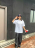 BORNCHAMPS/天生冠軍  T恤男夏季新款寬松短袖女休閑運(yùn)動(dòng)情侶印花圓領(lǐng)上衣 藍(lán)色 L 曬單實(shí)拍圖