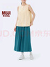 無印良品（MUJI） IDEE 女式 人字紋 寬版褲 褲子女款早秋款闊腿褲 GAD64C4S 深藍色 均 碼 165/72A 曬單實拍圖