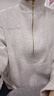 Champion冠軍立領(lǐng)衛(wèi)衣女新款潮牌加絨保暖開衫簡約休閑 燕麥色 XL  曬單實(shí)拍圖