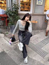 君茵美式彎刀牛仔褲男春秋季寬松復古水洗微喇拖地長(cháng)褲直筒闊腿褲子男 天藍色 L 曬單實(shí)拍圖