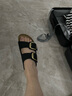 BIRKENSTOCK勃肯德國(guó)進(jìn)口大扣女款牛皮絨面革時(shí)尚Arizona雙扣拖鞋 黑色窄版1023290 36 曬單實(shí)拍圖