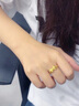 中國(guó)黃金（CHINA GOLD）黃金戒指女足金蝴蝶結(jié)戒指素圈指環(huán)七夕情人節(jié)禮物送女友老婆 女士9號(hào) 金重約1.5g 曬單實(shí)拍圖