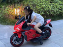 愛(ài)貝岙超大號兒童電動(dòng)摩托車(chē)雙人可坐大人3-6-10歲男女小孩玩具車(chē)寶寶 紅：手擰變速+12v4加大電瓶+燈輪 3-12歲寶貝摩托車(chē)送頭盔和護具 曬單實(shí)拍圖