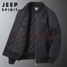 JEEP SPIRIT吉普旗艦厚款飛行員夾克男士秋冬季戶外休閑純棉水洗加棉加厚棉服 黑色（加棉加厚） XL /135-150斤 曬單實(shí)拍圖