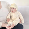 MINI TUTUYA嬰兒帽子春秋款男寶寶1歲護(hù)耳帽女0-3-6個(gè)月新生兒遮陽(yáng)防曬胎帽 球球-米杏色 小碼:頭圍（38-44cm），0-6個(gè)月 曬單實(shí)拍圖