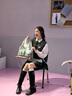 DAPHNE LAB于貞同款 方糖機車靴 美拉德風(fēng)復(fù)古經(jīng)典長筒靴女七夕 黑色 35 曬單實拍圖