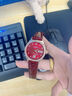 瑞士浪琴手表女士全自動(dòng)機械表情人節送禮1314女表時(shí)尚防水腕表 520玫金紅面-升級版 32mm 收藏贈送原裝皮表帶 曬單實(shí)拍圖
