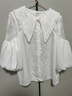 兩三事煙云輕撫 2025夏季新款甜美荷葉邊大翻領(lǐng)燈籠袖襯衫女寬松 白色-y S 曬單實(shí)拍圖