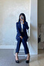 源菲埡高端西裝套裝外套女春秋職場(chǎng)面試西服套裝氣質(zhì)酒店前臺工作服 寶藍色西裝 L 曬單實(shí)拍圖