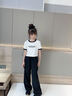 優(yōu)優(yōu)1點(diǎn)（Yoyo one）女童夏季短袖套裝2025新款兒童工裝褲大童網(wǎng)紅炸街黑色運動(dòng)裝衣服 15029黑色+9961白色 140 140cm 曬單實(shí)拍圖