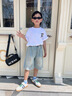 G.DUCKKIDS小黃鴨童裝男童夏裝褲子薄款中褲2025新款中大童夏季牛仔夏款男孩 淺藍色 140 (建議125-135cm 7-8周歲） 曬單實(shí)拍圖