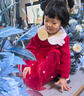 戴維貝拉女童長(cháng)袖連衣裙秋冬禮服裙子兒童國風(fēng)公主裙新年服 曬單實(shí)拍圖