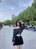 冶芷黑色高腰牛仔短褲女夏季新款遮肚小個(gè)子a字闊腿熱褲 高腰牛仔短褲黑色 L 曬單實(shí)拍圖