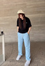 NASA LIKE官方牛仔褲男春夏寬松美式復(fù)古高街垂感柔軟休閑長(zhǎng)褲直筒闊腿褲子 藍(lán)色 XL （推薦145-160斤） 曬單實(shí)拍圖