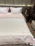 深水星藍家紡輕奢200支A類(lèi)長(cháng)絨棉四件套純棉親膚床單被套裸睡全棉床上用品 黛爾-白拼玉 1.8米床單款【適合被芯200x230】 曬單實(shí)拍圖