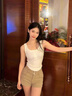 美式復古穿搭牛仔短褲女夏季2025新款不漏屁屁緊身高腰包臀熱褲子 卡其色 M 曬單實(shí)拍圖
