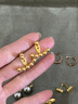 歐顏（OYshipin）黃金耳釘女款時(shí)尚999足金豆豆小金珠扇形圓珠耳飾送女友生日禮物 精選盒子(訂金) 曬單實(shí)拍圖