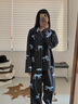 野獸派家居（tbh）Z系列天絲棉條紋家居服套裝男女同款家居服套裝 黑豹睡衣 長款M 曬單實拍圖