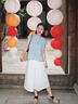 衣品元藍(lán)色襯衫女法式夏季絕美設(shè)計(jì)感襯衣百搭休閑氣質(zhì)顯白淺小飛袖無(wú)袖 淺藍(lán)色肩褶襯衣 M 淺藍(lán)色(95-115斤） 曬單實(shí)拍圖