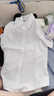 柏潮法式雪紡白色短袖襯衫女夏薄款設計感小眾休閑襯衣感氣質(zhì)上衣 方領(lǐng)藍短袖【暗扣】 S 【建議80斤內】 曬單實(shí)拍圖
