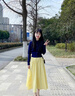 沐霓黃色半身裙子女士a字夏季工裝氣質(zhì)長(zhǎng)傘襯裙百褶搭大碼擺高腰顯瘦 半身裙【黃色】 建議90-120斤 曬單實(shí)拍圖